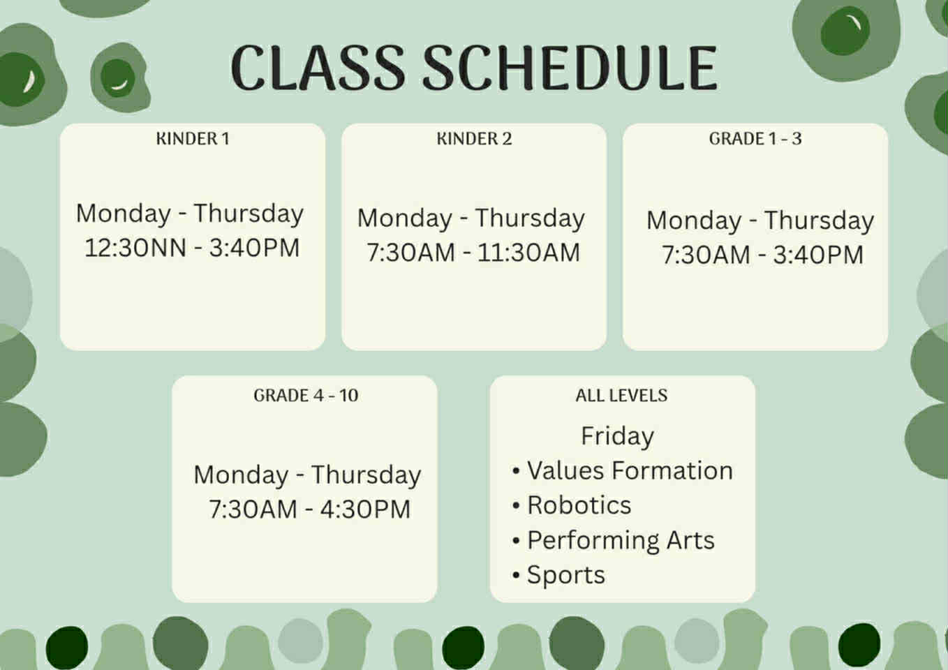 Class Schedule